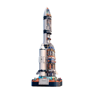 JAKI积木破晓五号中国航天运载火箭科教益智男朋友男孩生日礼物