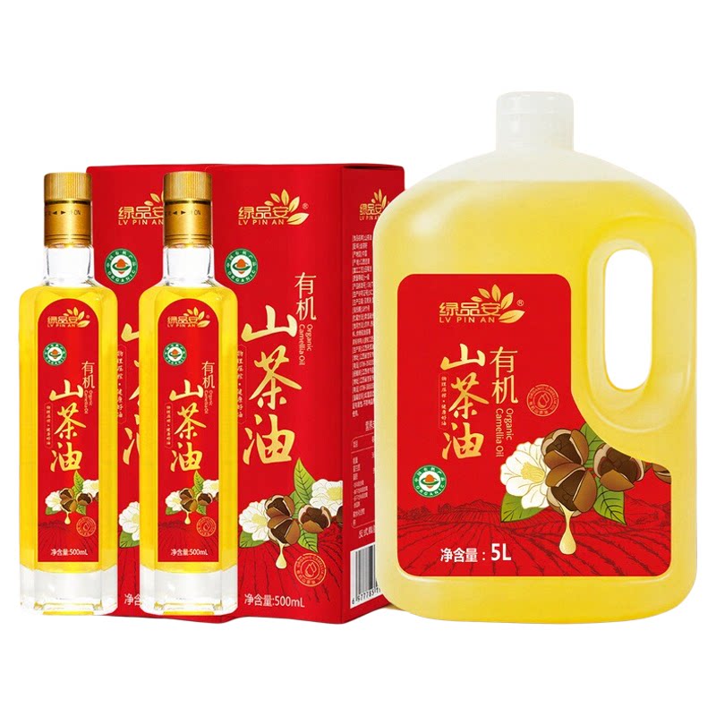 绿品安有机山茶油6L大瓶礼盒装
