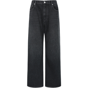 LEZORA土耳其进口14oz全棉丹宁 宽松直筒黑色牛仔裤男 2021m改版