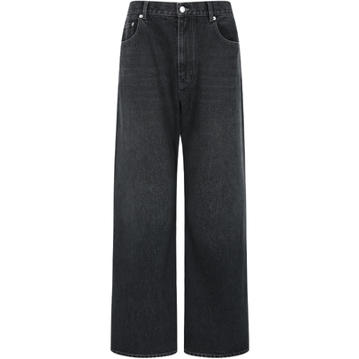 LEZORA宽松直筒黑色牛仔裤