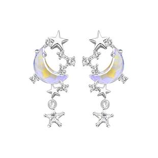 月溅星河耳钉纯银999耳环耳坠轻奢耳饰巨好看2026新款爆款高级感
