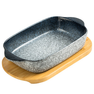 陶瓷双耳盘烤盘家用焗饭盘烤箱微波炉专用盘子方形餐盘日式餐具