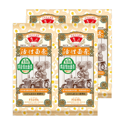 鲁花银丝龙须面考拉系列挂面600g×4袋