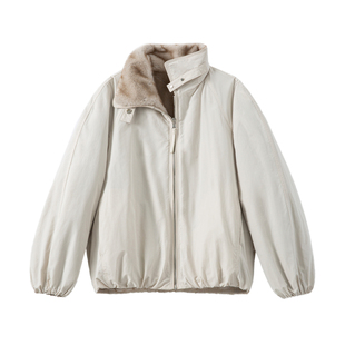 YANGLE_立领派克服女2025年冬季新款韩系休闲保暖加厚两面穿外套