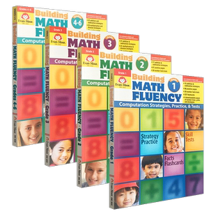 Evan-Moor Building Math Fluency 成材系列 数学达人 美国加州教辅 evanmoor 美国原版进口 加减法运算趣味性一年级到六年级