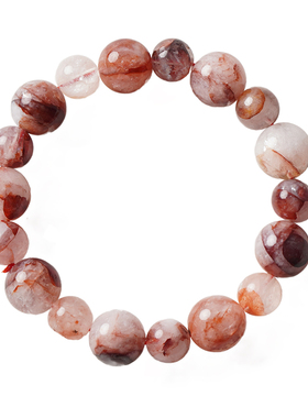 天然红胶花绝美水晶补火养颜手串