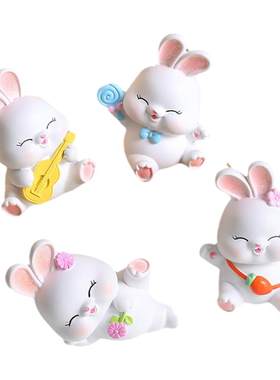 兔子摆件吉祥物树脂工艺装饰品