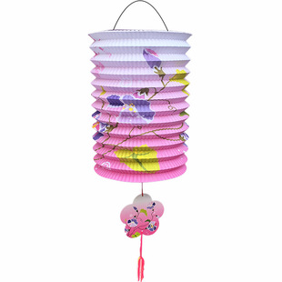 儿童手提风琴灯笼 过年卡通纸灯笼元宵节花灯小纸提灯国货猜灯谜