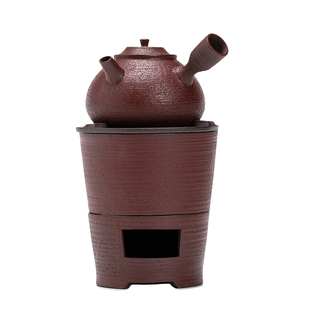 粗陶复古煮茶套装围炉煮茶壶碳炉侧把壶酒精茶炉家用户外烧水壶