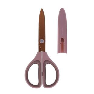 日本KOKUYO国誉文具SAXA飒飒剪刀办公用剪子涂氟镀钛不易粘耐磨便携圆头学生用手工剪纸剪刀弹力剪裁剪工具