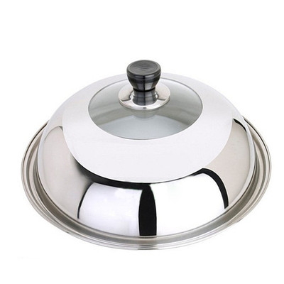 加高钢化玻璃不锈钢包邮平口锅盖