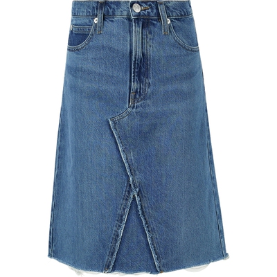 FRAME春夏女士仿旧拼接牛仔迷你半身裙