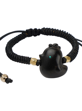 隐山檀木生肖萌鸡手工手链情侣