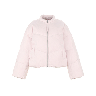 wana try90白鸭绒短款羽绒服小立领面包服冬季新款女简约外套上衣