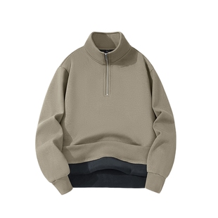 班尼路S&K系列卫衣男冬季重磅男士半拉链加绒套头外套立领上衣LF