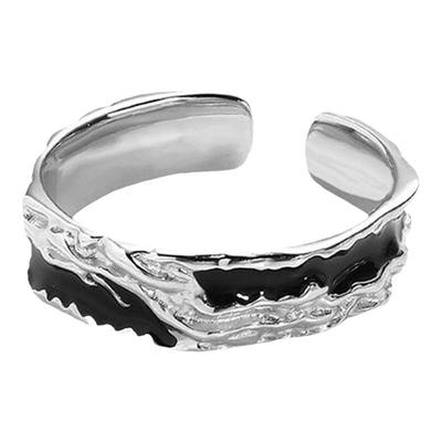 S925纯银戒指男高级感潮牌男女士个性时尚小众尾戒开口食指环情侣