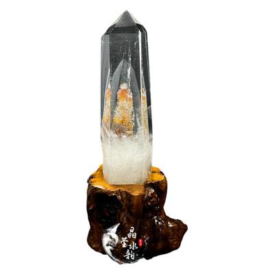 天然白水晶柱摆件六棱柱原石
