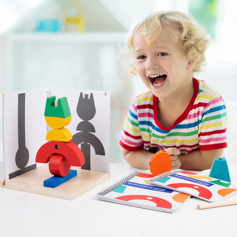 儿童益智创意3D立体构建拼装影子创意婴幼儿早教积木空间拼图拼图