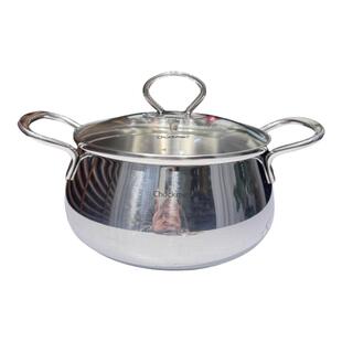 18/10不锈钢双耳奶锅小汤锅宝宝辅食锅14cm鼓形小泡面锅