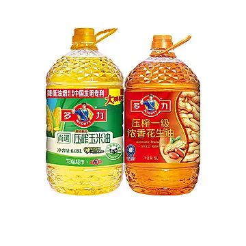 多力尚选玉米油+压榨一级花生油共11L