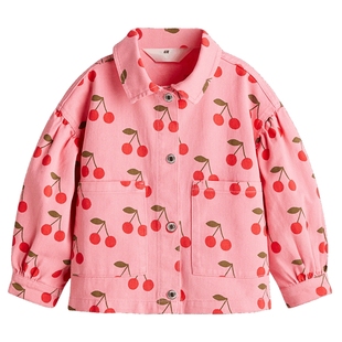 HM冬季童装儿童女童外套印花斜纹布外套1291309