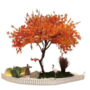 仿真红枫树鸡爪槭室内楼梯下景观装饰假树落地大型绿植摆件仿真树