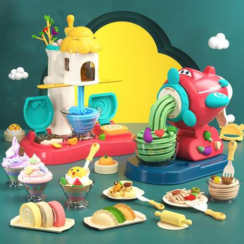 彩泥玩具面条机模具工具套装无毒儿童diy粘土超轻手工出口橡皮泥