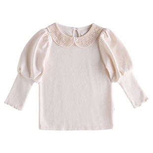 【新品】OAK FAMILY法式芭蕾泡泡袖上衣女童T恤春秋宝宝衣服