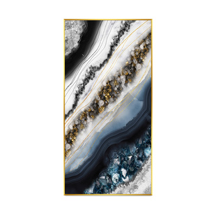 镶钻晶瓷画水晶画抽象轻奢现代装饰画玄关3d立体壁画餐厅手工挂画