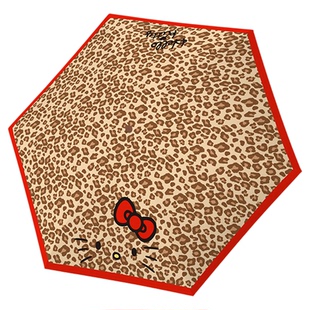 九木杂物社kitty豹纹伞折叠遮阳伞女轻便小巧晴雨两用太阳伞雨伞