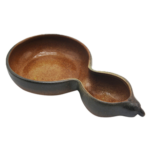 葫芦型插花花器 禅意陶瓷中式插花器皿日式花道复古仿古花盆茶洗