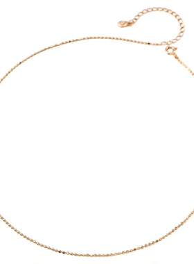 简约圆珠S925银闪光素链穿吊坠通用项链万能链长款精致可替换配饰