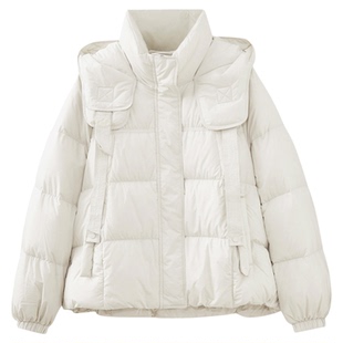 水云间立领连帽羽绒服女云朵鹅绒外套厚保暖防风上衣2025秋冬新款