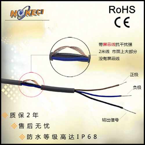 台湾诺克仕防水方形电感式金属感应接近开关三线传感器npn常开24v