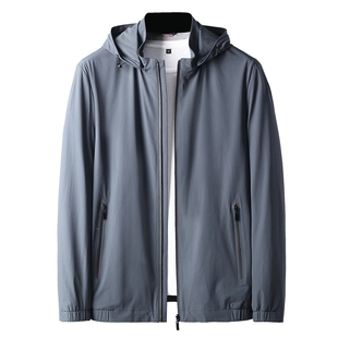 清仓 欲罢不能舒服到骨子眼抗皱四面弹高档薄款可脱卸帽夹克外套