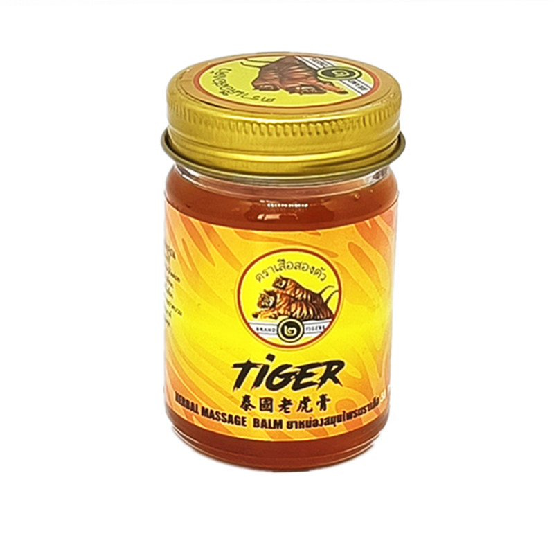 原装泰国TIGER老虎膏双虎金虎头舒筋活络酸痛膏暹罗金老虎膏虎牌
