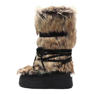 DAPHNELAB方糖系列毛绒月亮长靴