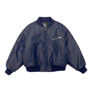 edo1一度童装25冬季新款痞帅风夹克短款保暖皮衣外套休闲百搭棉服