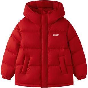 巴拉巴拉儿童羽绒服男童女童加厚外套冬季新款童装中大童宝宝红色