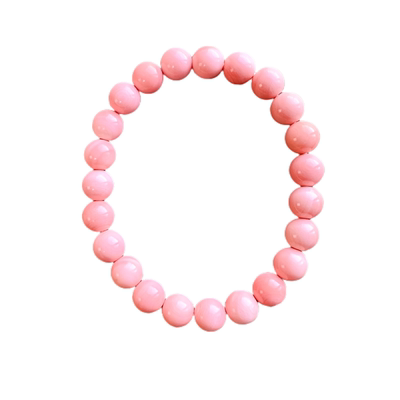 精灵家粉珊贝海洋有机宝石手链女