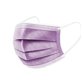 福泽龙普元紫色四层防护一次性医用外科口罩医生灭菌50只装非独立
