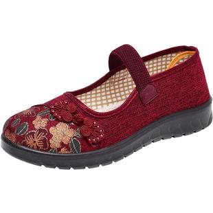 老北京布鞋女新款妈妈正品老太太防滑老年老人夏闰月软底奶奶鞋子