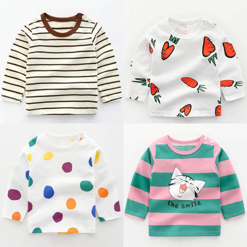 baby pure cotton Long sleeve spring and autumn Base coat jacket girl baby Autumn Children's wear 3 Boy 0 years old 1 Autumn dress 2in the Women's clothing/Boutique , T-shirt  category - from Buy2taobao.com to provide professional Taobao agent buy service