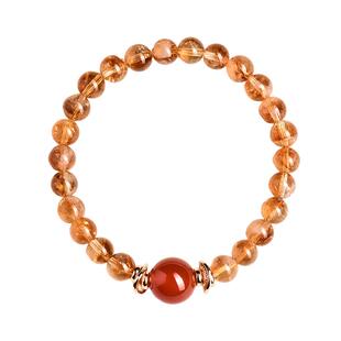 天然黄胶花手串手链转运珠提溜白水晶女款暴富聚财吸金招米招财