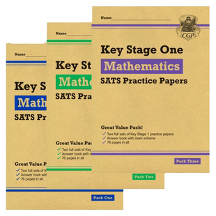 英国CGP原版 SATS KS1 Maths Buster Practice Papers 英国小学标准成绩考试数学练习真题包多组合单独答案册 6-7岁