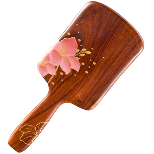 谭木匠正品礼盒护发梳紫荆花开天然气囊按摩经络梳子女士卷发礼物