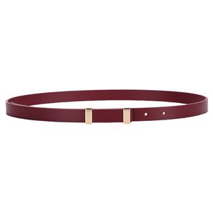 纯牛皮毛衣细腰带女装饰配裙子衬衫简约时尚百搭真皮小皮带黑红色