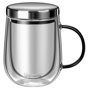 高硼硅玻璃牛奶杯耐高温杯子双层水杯家用儿童燕麦早餐杯咖啡杯小