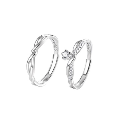 999纯银结发青丝情侣戒指一对价