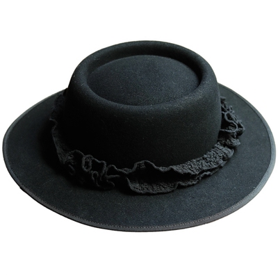 澳洲超细羊毛秋冬文艺法式平顶帽